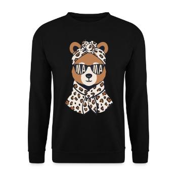 Funny Mom Bear Mother Bear Bear Lover - Unisex Sweatshirt - black - Front - Alina (178cm) & Michal (187cm)