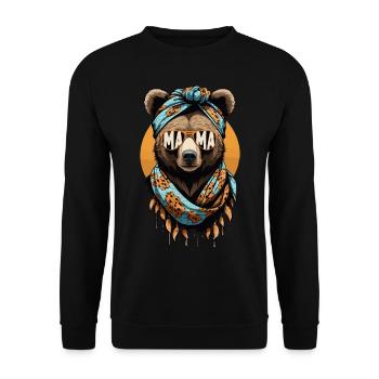 Funny Mom Bear Mother Bear Bear Lover - Unisex Sweatshirt - black - Front - Alina (178cm) & Michal (187cm)