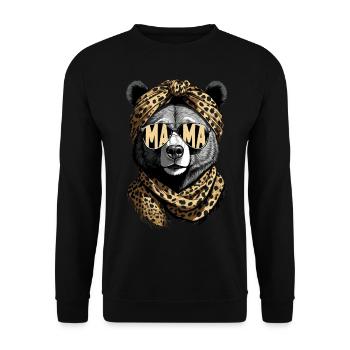 Funny Mom Bear Mother Bear Mother's Day - Unisex Sweatshirt - black - Front - Alina (178cm) & Michal (187cm)