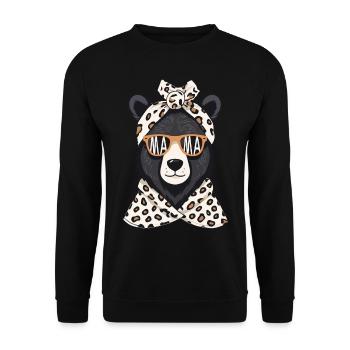 Funny Mama Bear Mother Bear Bear Lover - Unisex Sweatshirt - black - Front - Alina (178cm) & Michal (187cm)