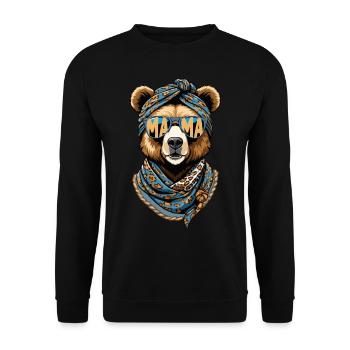 Funny Mom Bear Mother Bear Bear Lover - Unisex Sweatshirt - black - Front - Alina (178cm) & Michal (187cm)