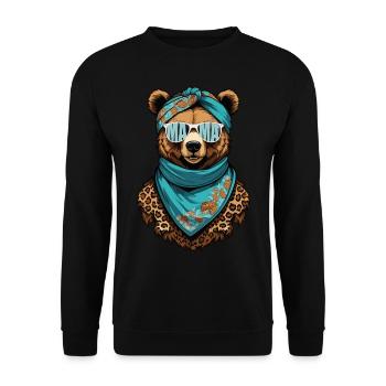 Funny Mom Bear Mother Bear Bear Lover - Unisex Sweatshirt - black - Front - Alina (178cm) & Michal (187cm)