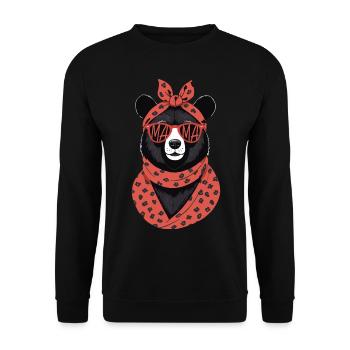 Drôle Maman Ours Mère Ours Ours Amoureux de l’Ours - Sweat-shirt Unisexe - noir - Devant - Alina (178cm) & Michal (187cm)