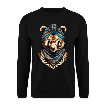 Funny Mom Bear Mother Bear Mother's Day - Unisex Sweatshirt - black - Front - Alina (178cm) & Michal (187cm)