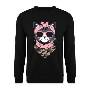 Cute Cat Mom Cat Lover Style - Unisex Sweatshirt - black - Front - Alina (178cm) & Michal (187cm)