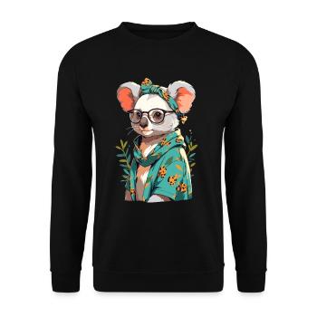 Drôle Koala Maman Mignon Koala Ours Amour - Sweat-shirt Unisexe - noir - Devant - Alina (178cm) & Michal (187cm)