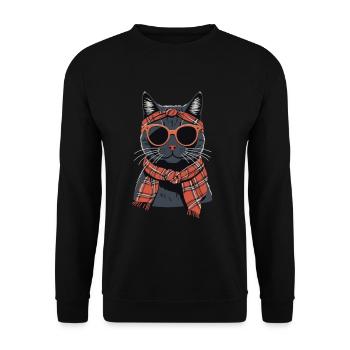 Cute Cat Mom Cat Lover Mom Style - Unisex Sweatshirt - black - Front - Alina (178cm) & Michal (187cm)