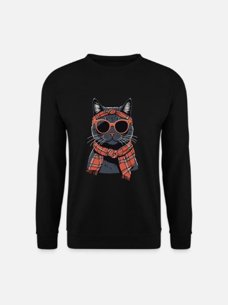 Niedliche Katzenmama Katzenliebhaber Mutti Stil - Unisex Pullover - Schwarz