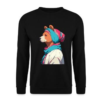 Funny Mama Bear Mother Bear Bear Lover - Unisex Sweatshirt - black - Front - Alina (178cm) & Michal (187cm)