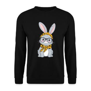 Maman Lapin Mignon Lapin Maman Mignon Lapin de Pâques - Sweat-shirt Unisexe - noir - Devant - Alina (178cm) & Michal (187cm)