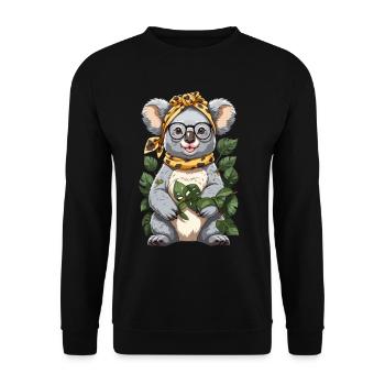 Drôle Koala Maman Mignon Koala Ours Amour - Sweat-shirt Unisexe - noir - Devant - Alina (178cm) & Michal (187cm)