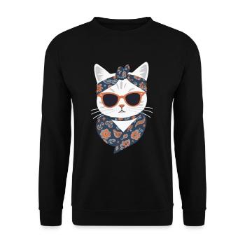 Cute Cat Mom Cat Lover Mom Style - Unisex Sweatshirt - black - Front - Alina (178cm) & Michal (187cm)
