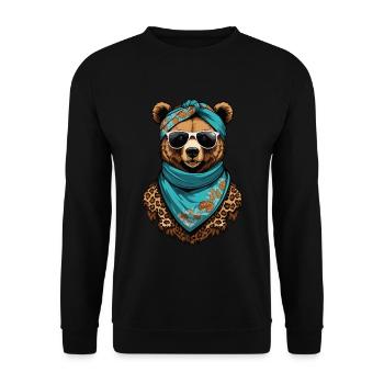 Drôle Maman Ours Mère Ours Fête des Mères - Sweat-shirt Unisexe - noir - Devant - Alina (178cm) & Michal (187cm)