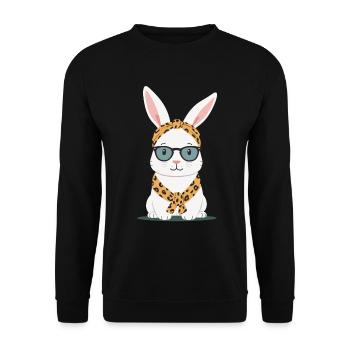 Mommy Bunny Cute Bunny Mom Cute Easter Bunny - Unisex Sweatshirt - black - Front - Alina (178cm) & Michal (187cm)