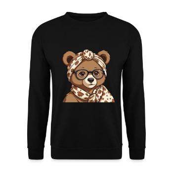 Lustiger Mama Bär Mutter Bärin Bärenliebhaber - Unisex Pullover - Schwarz - Vorne - Alina (178cm) & Michal (187cm)