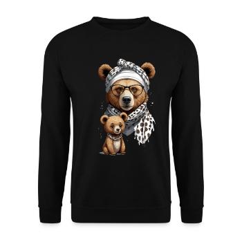 Funny Mama Bear Mother Bear Bear Lover - Unisex Sweatshirt - black - Front - Alina (178cm) & Michal (187cm)