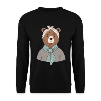 Drôle Maman Ours Mère Ours Ours Amoureux de l’Ours - Sweat-shirt Unisexe - noir - Devant - Alina (178cm) & Michal (187cm)