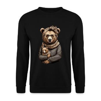 Funny Mama Bear Mother Bear Bear Lover - Unisex Sweatshirt - black - Front - Alina (178cm) & Michal (187cm)