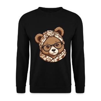 Funny Mama Bear Mother Bear Bear Lover - Unisex Sweatshirt - black - Front - Alina (178cm) & Michal (187cm)