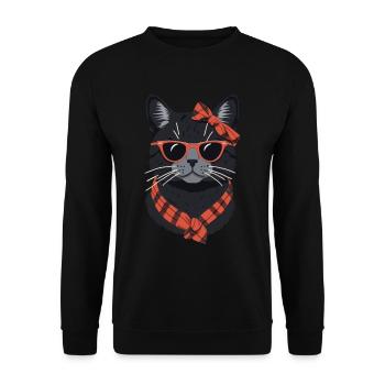 Cute Cat Mom Cat Lover Mom Style - Unisex Sweatshirt - black - Front - Alina (178cm) & Michal (187cm)