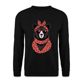 Drôle Maman Ours Mère Ours Ours Amoureux de l’Ours - Sweat-shirt Unisexe - noir - Devant - Alina (178cm) & Michal (187cm)
