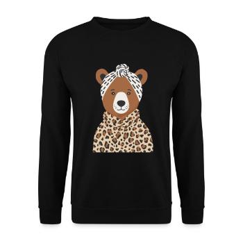 Funny Mama Bear Mother Bear Bear Lover - Unisex Sweatshirt - black - Front - Alina (178cm) & Michal (187cm)