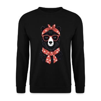 Funny Mama Bear Mother Bear Bear Lover - Unisex Sweatshirt - black - Front - Alina (178cm) & Michal (187cm)
