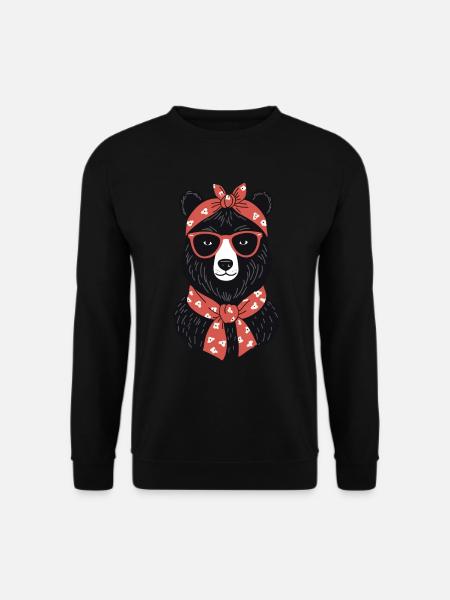 Lustiger Mama Bär Mutter Bärin Bärenliebhaber - Unisex Pullover - Schwarz