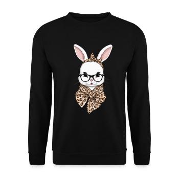 Maman Lapin Mignon Lapin Maman Mignon Lapin de Pâques - Sweat-shirt Unisexe - noir - Devant - Alina (178cm) & Michal (187cm)