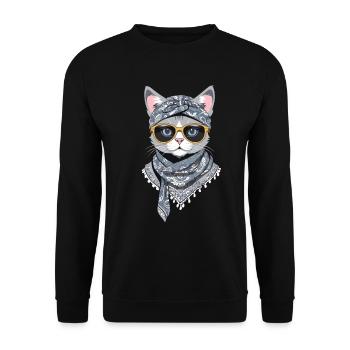 Cute Cat Mom Cat Lover Stylish - Unisex Sweatshirt - black - Front - Alina (178cm) & Michal (187cm)