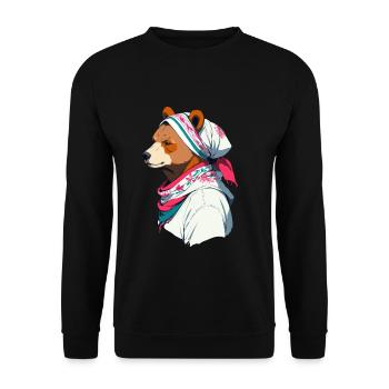 Funny Mama Bear Mother Bear Bear Lover - Unisex Sweatshirt - black - Front - Alina (178cm) & Michal (187cm)