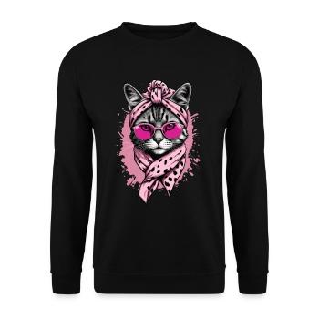 Cute Cat Mom Cat Lover Mom Style - Unisex Sweatshirt - black - Front - Alina (178cm) & Michal (187cm)