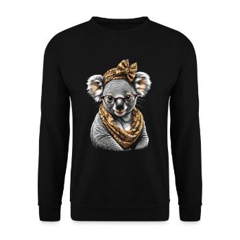 Drôle Koala Maman Mignon Maman Koala Ours - Sweat-shirt Unisexe - noir - Devant - Alina (178cm) & Michal (187cm)