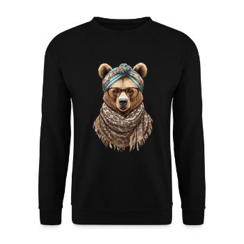 Funny Mama Bear Mother Bear Bear Lover - Unisex Sweatshirt - black - Front - Alina (178cm) & Michal (187cm)