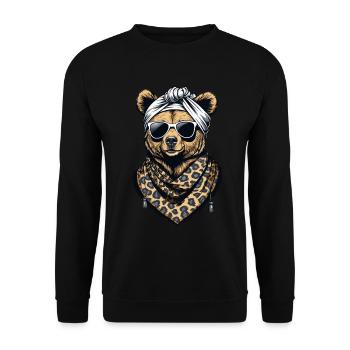Funny Mama Bear Mother Bear Bear Lover - Unisex Sweatshirt - black - Front - Alina (178cm) & Michal (187cm)
