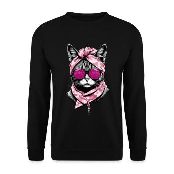 Cute Cat Mom Cat Lover Stylish - Unisex Sweatshirt - black - Front - Alina (178cm) & Michal (187cm)
