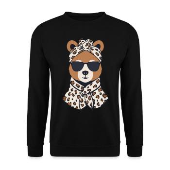 Drôle Maman Ours Mère Ours Ours Amoureux de l’Ours - Sweat-shirt Unisexe - noir - Devant - Alina (178cm) & Michal (187cm)