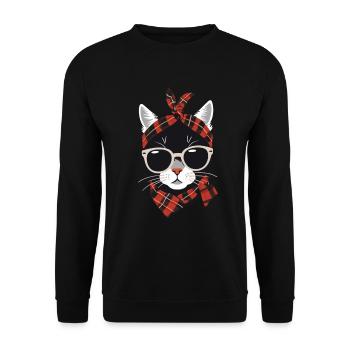 Cute Cat Mom Cat Lover Mom Style - Unisex Sweatshirt - black - Front - Alina (178cm) & Michal (187cm)
