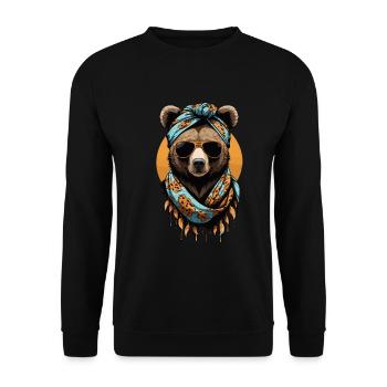 Drôle Maman Ours Mère Ours Ours Amoureux de l’Ours - Sweat-shirt Unisexe - noir - Devant - Alina (178cm) & Michal (187cm)