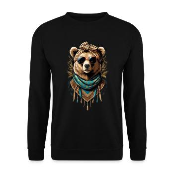 Funny Mama Bear Mother Bear Bear Lover - Unisex Sweatshirt - black - Front - Alina (178cm) & Michal (187cm)