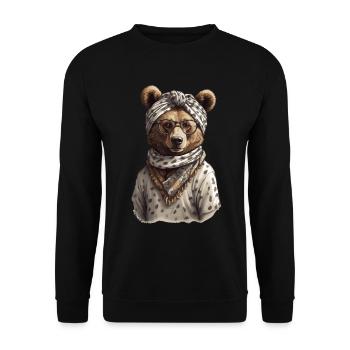 Funny Mama Bear Mother Bear Bear Lover - Unisex Sweatshirt - black - Front - Alina (178cm) & Michal (187cm)