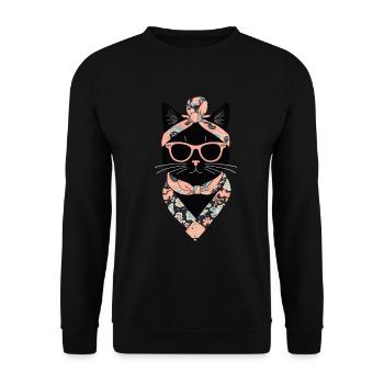 Cute Cat Mom Cat Lover Mom Style - Unisex Sweatshirt - black - Front - Alina (178cm) & Michal (187cm)