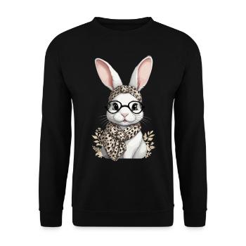 Maman Lapin Mignon Lapin Maman Mignon Lapin de Pâques - Sweat-shirt Unisexe - noir - Devant - Alina (178cm) & Michal (187cm)