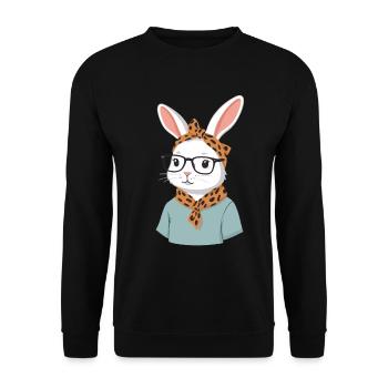 Mommy Bunny Cute Bunny Mom Cute Easter Bunny - Unisex Sweatshirt - black - Front - Alina (178cm) & Michal (187cm)
