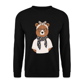 Drôle Maman Ours Mère Ours Ours Amoureux de l’Ours - Sweat-shirt Unisexe - noir - Devant - Alina (178cm) & Michal (187cm)