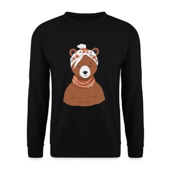 Drôle Maman Ours Mère Ours Ours Amoureux de l’Ours - Sweat-shirt Unisexe - noir - Devant - Alina (178cm) & Michal (187cm)