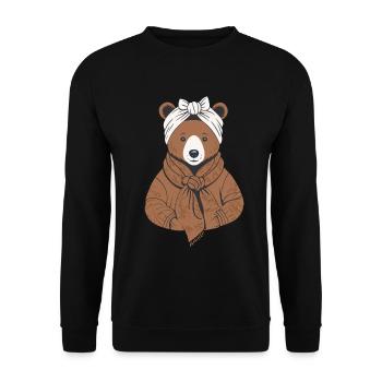 Funny Mama Bear Mother Bear For Bear Lovers - Unisex Sweatshirt - black - Front - Alina (178cm) & Michal (187cm)
