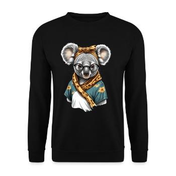Drôle Koala Maman Mignon Maman Ours Amant - Sweat-shirt Unisexe - noir - Devant - Alina (178cm) & Michal (187cm)