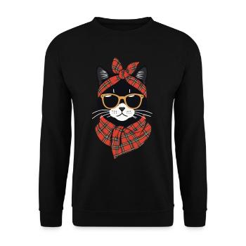 Chat mignon maman amoureux des chats style maman - Sweat-shirt Unisexe - noir - Devant - Alina (178cm) & Michal (187cm)