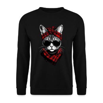 Cute Cat Mom Cat Lover Style - Unisex Sweatshirt - black - Front - Alina (178cm) & Michal (187cm)